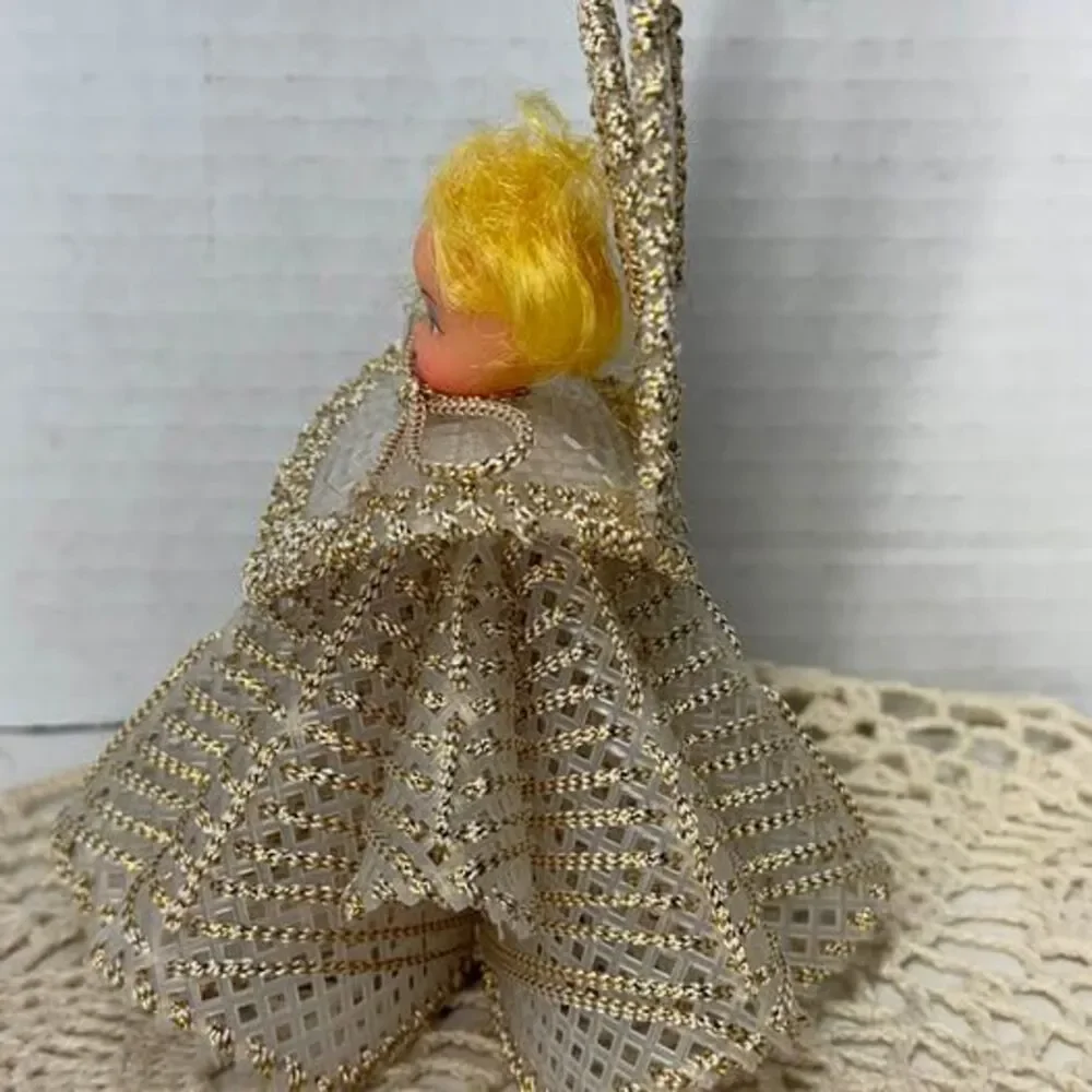 Vintage Handmade Plastic Canvas Angel Tree Topper